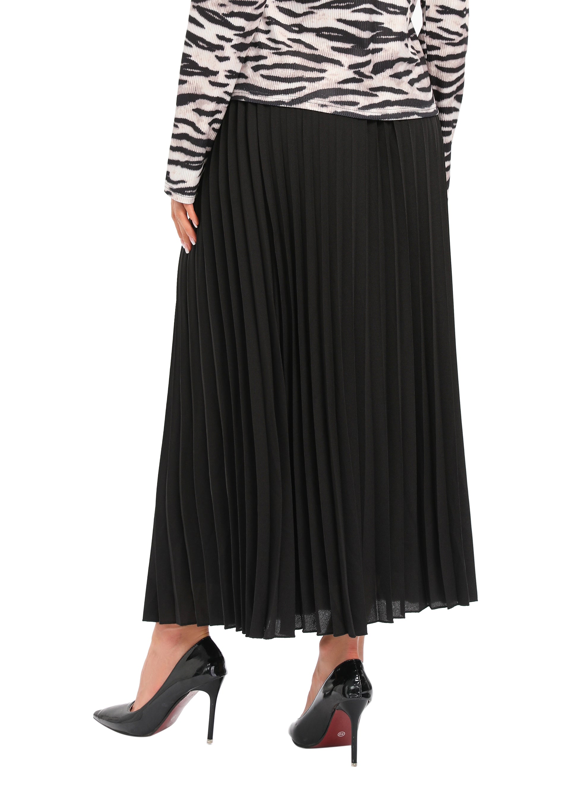 Pleated Chiffon Lined Skirt - MissFinchNYC