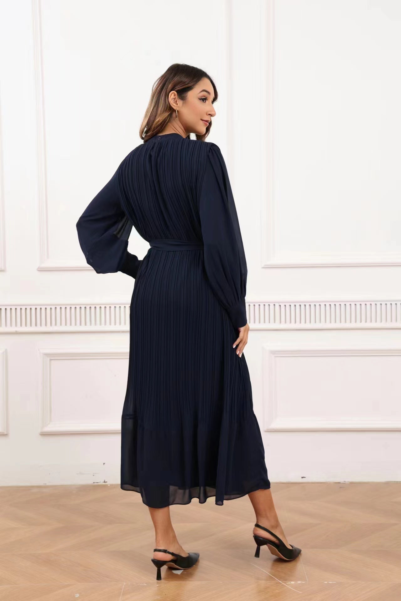 Navy Charm Midi Dress - MissFinchNYC