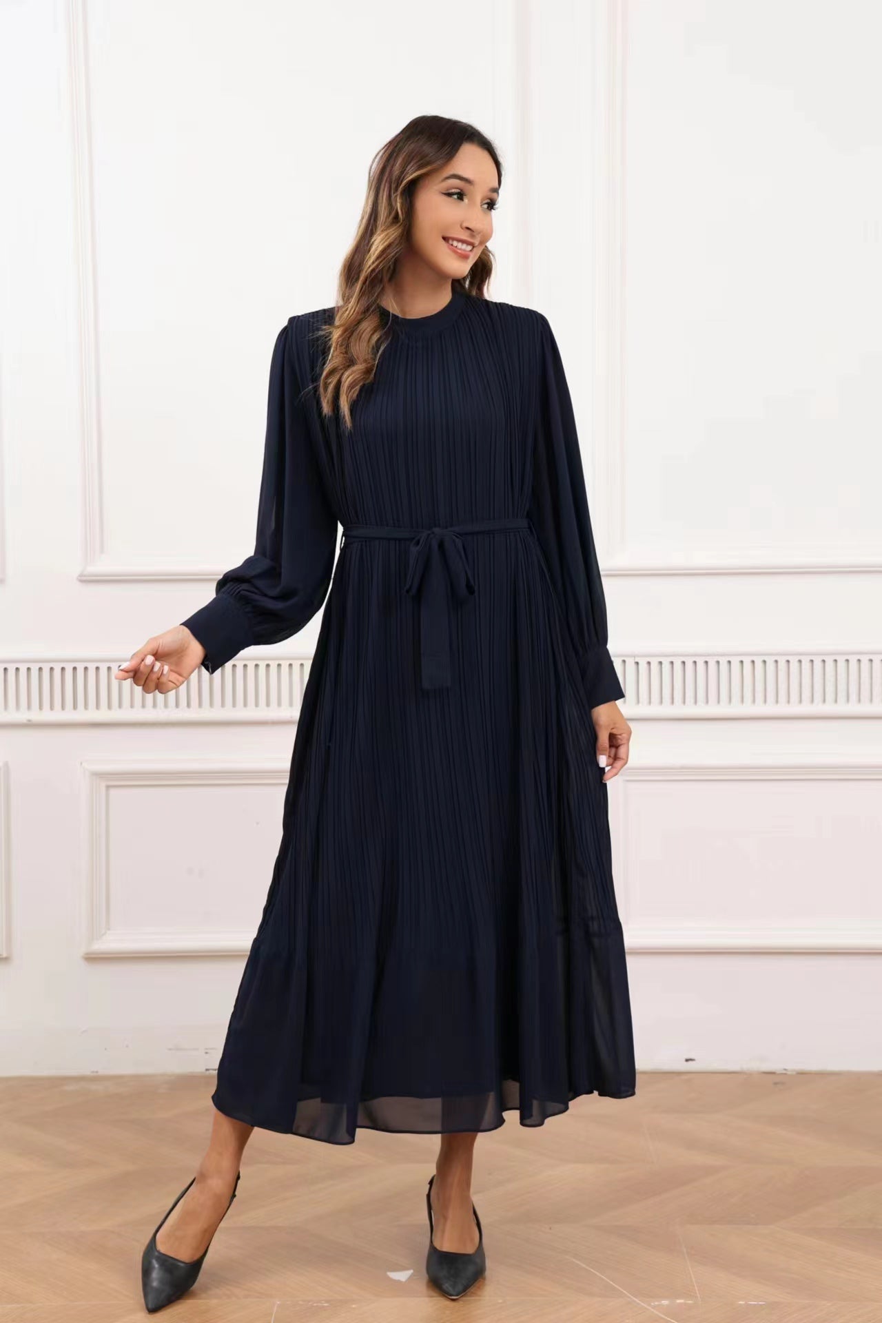 Navy Charm Midi Dress - MissFinchNYC