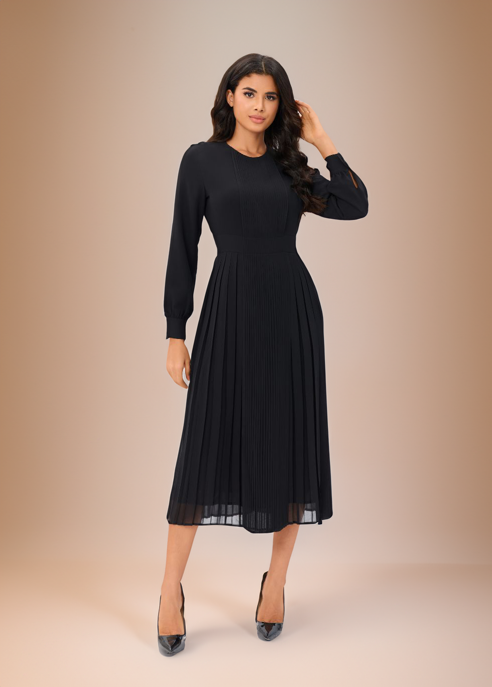 Ethereal Noir Midi Dress