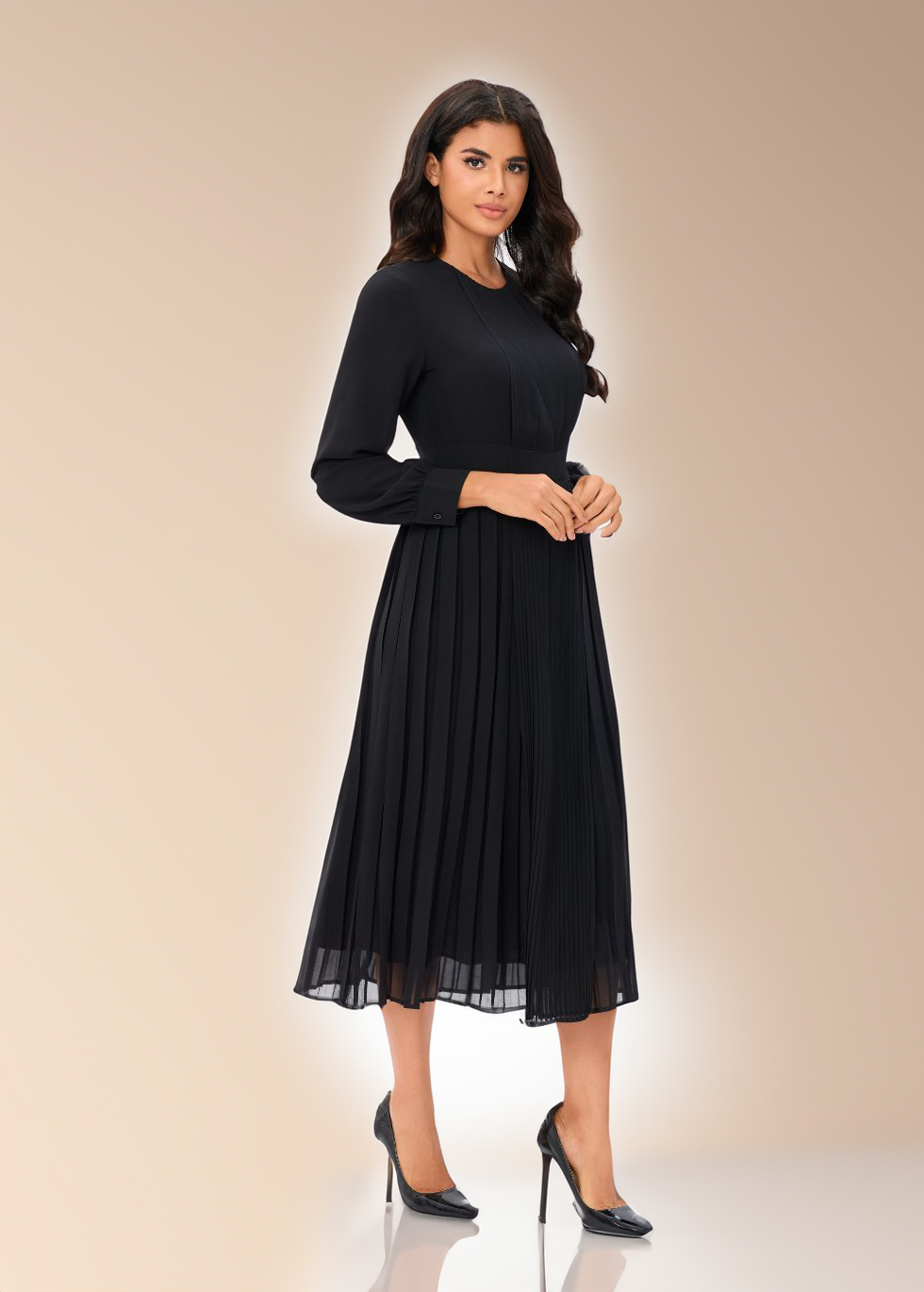 Ethereal Noir Midi Dress