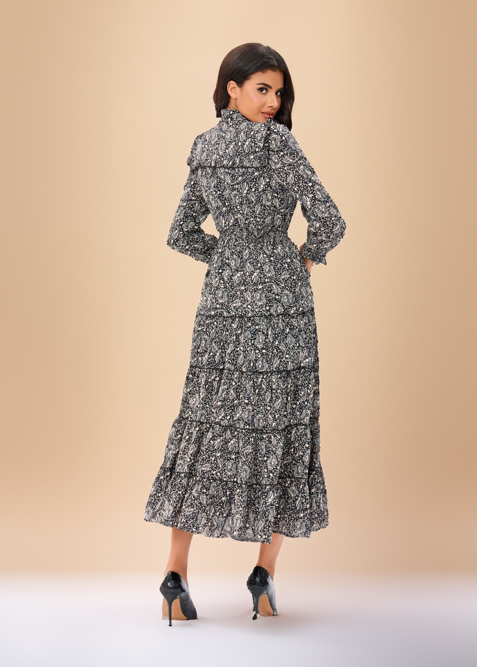 Blushing Sands Tiered Midi Dress