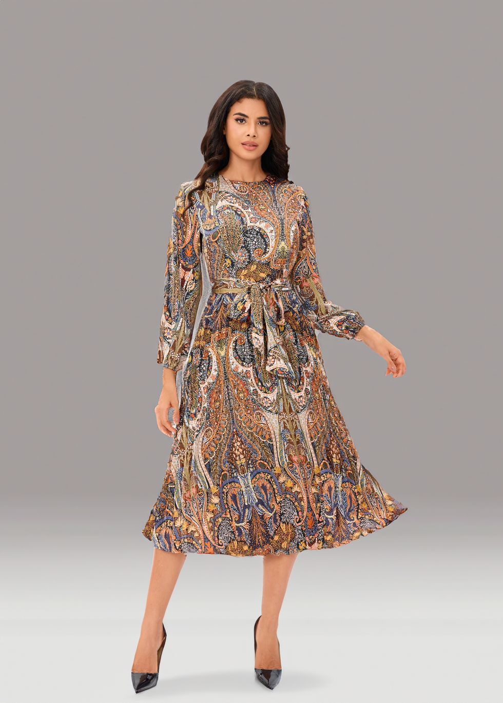 Paisley Shein Midi Dress