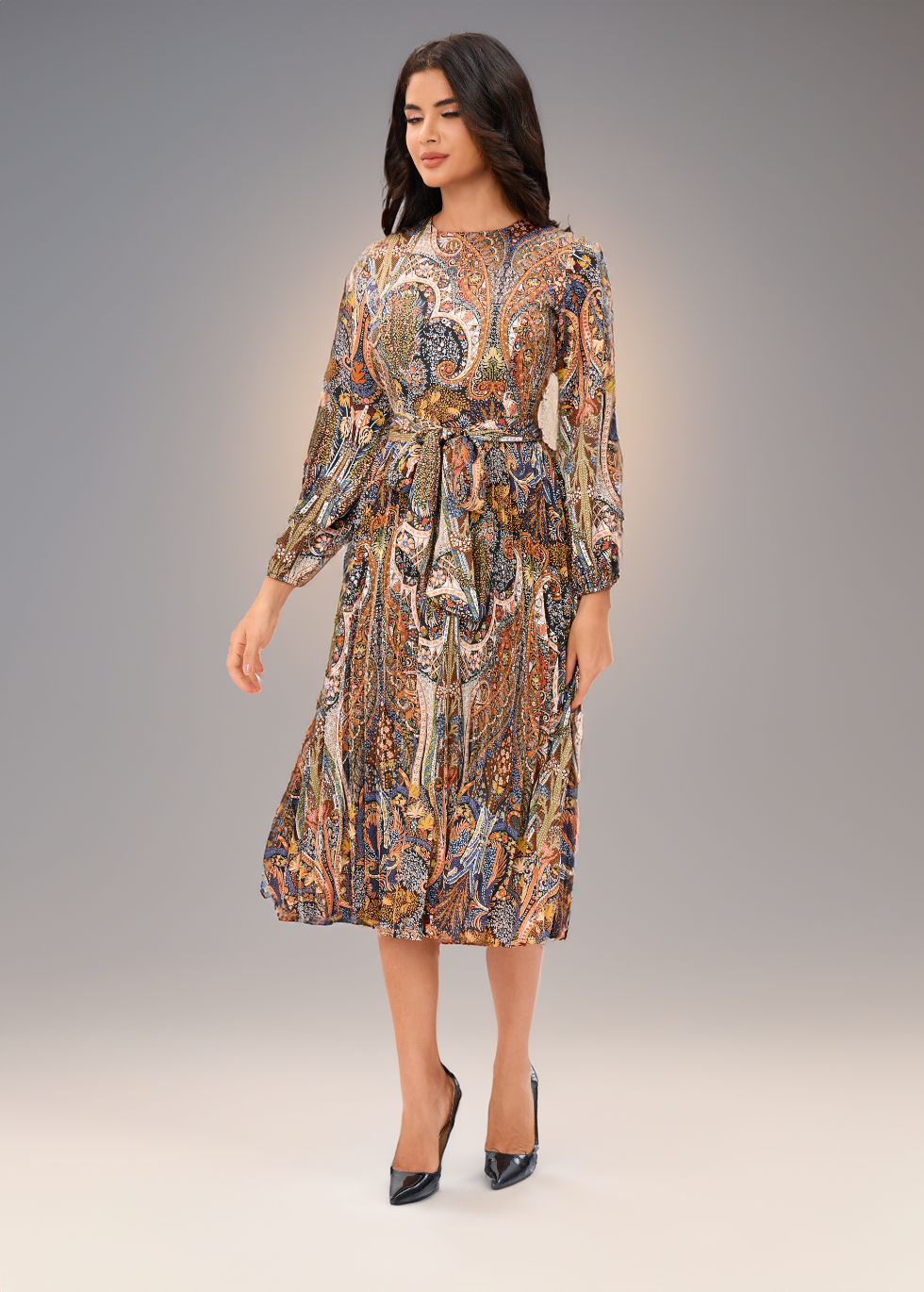 Paisley Shein Midi Dress