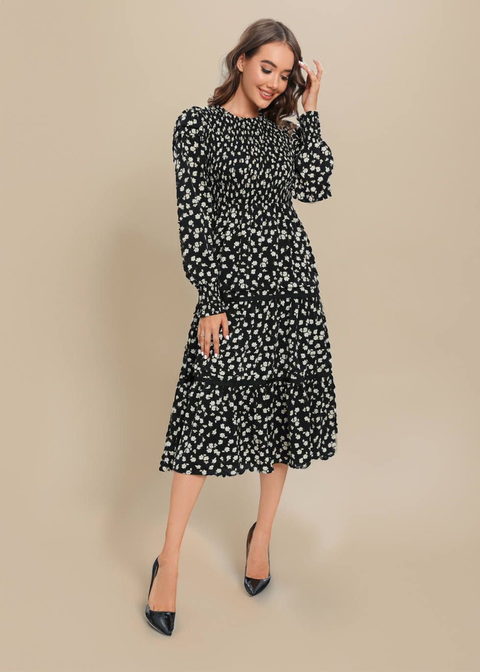 Emerald Spotlight Layered Midi Dress