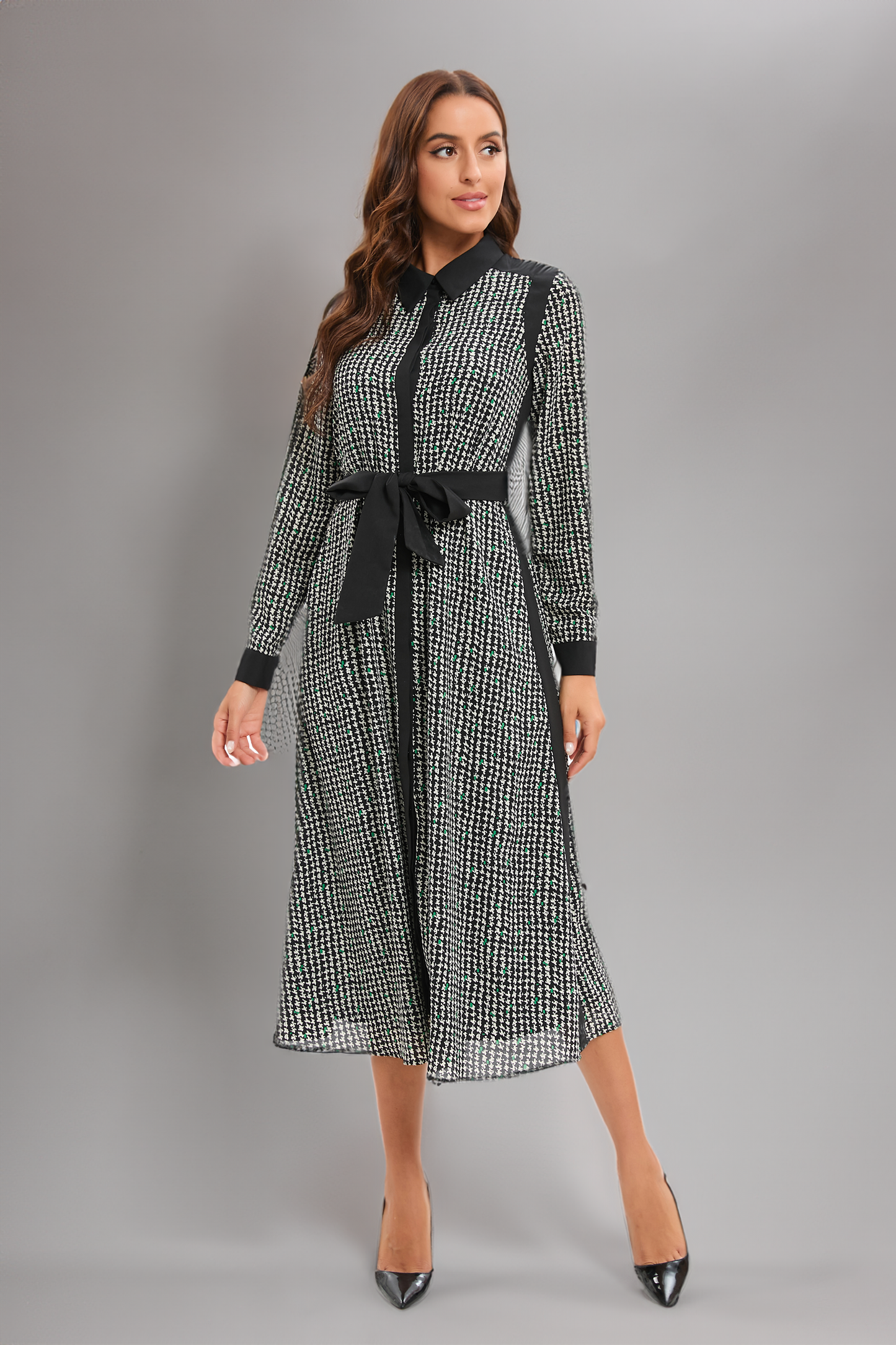 Muted Print Midi Dress