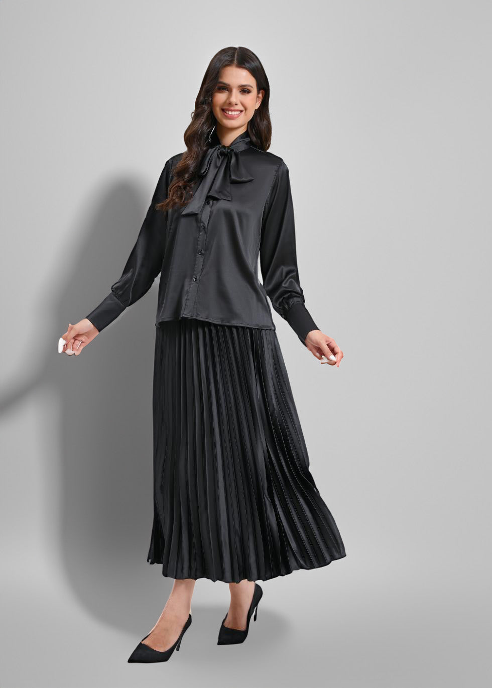 Midnight Muse Satin Midi Set - MissFinchNYC