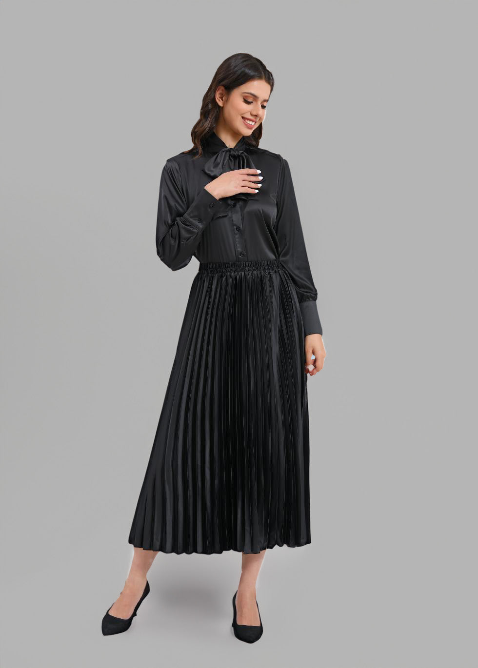 Midnight Muse Satin Midi Set - MissFinchNYC