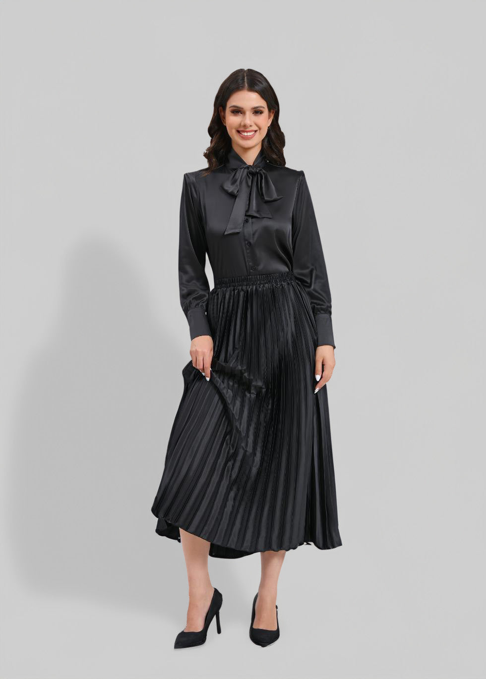 Midnight Muse Satin Midi Set - MissFinchNYC