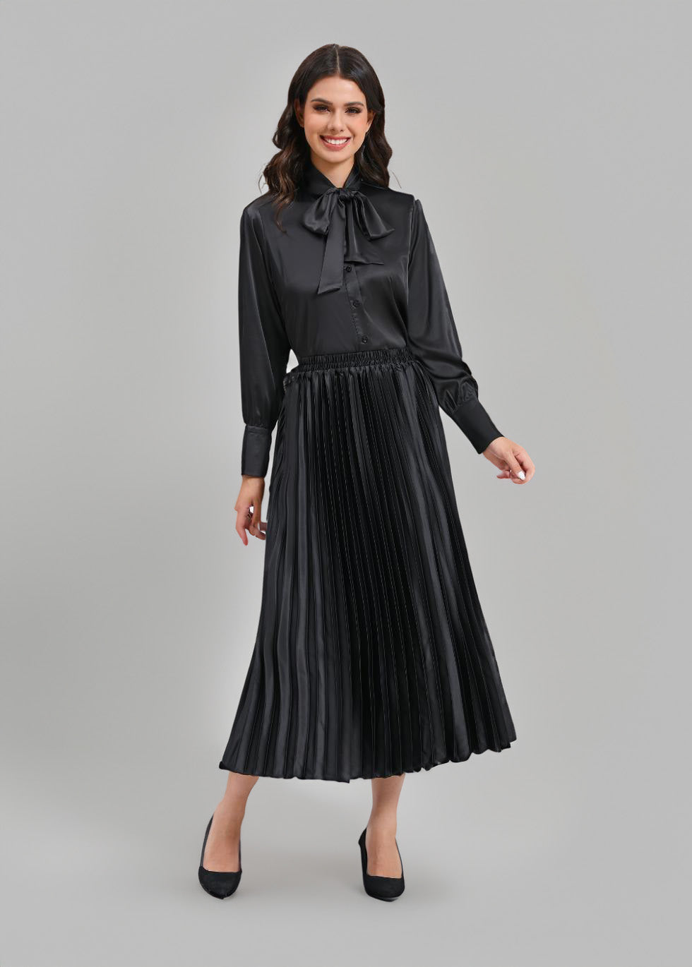 Midnight Muse Satin Midi Set - MissFinchNYC