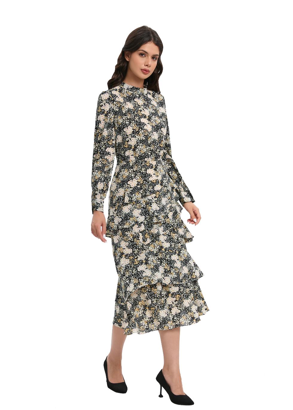Blossom Layered Midi Dress - MissFinchNYC