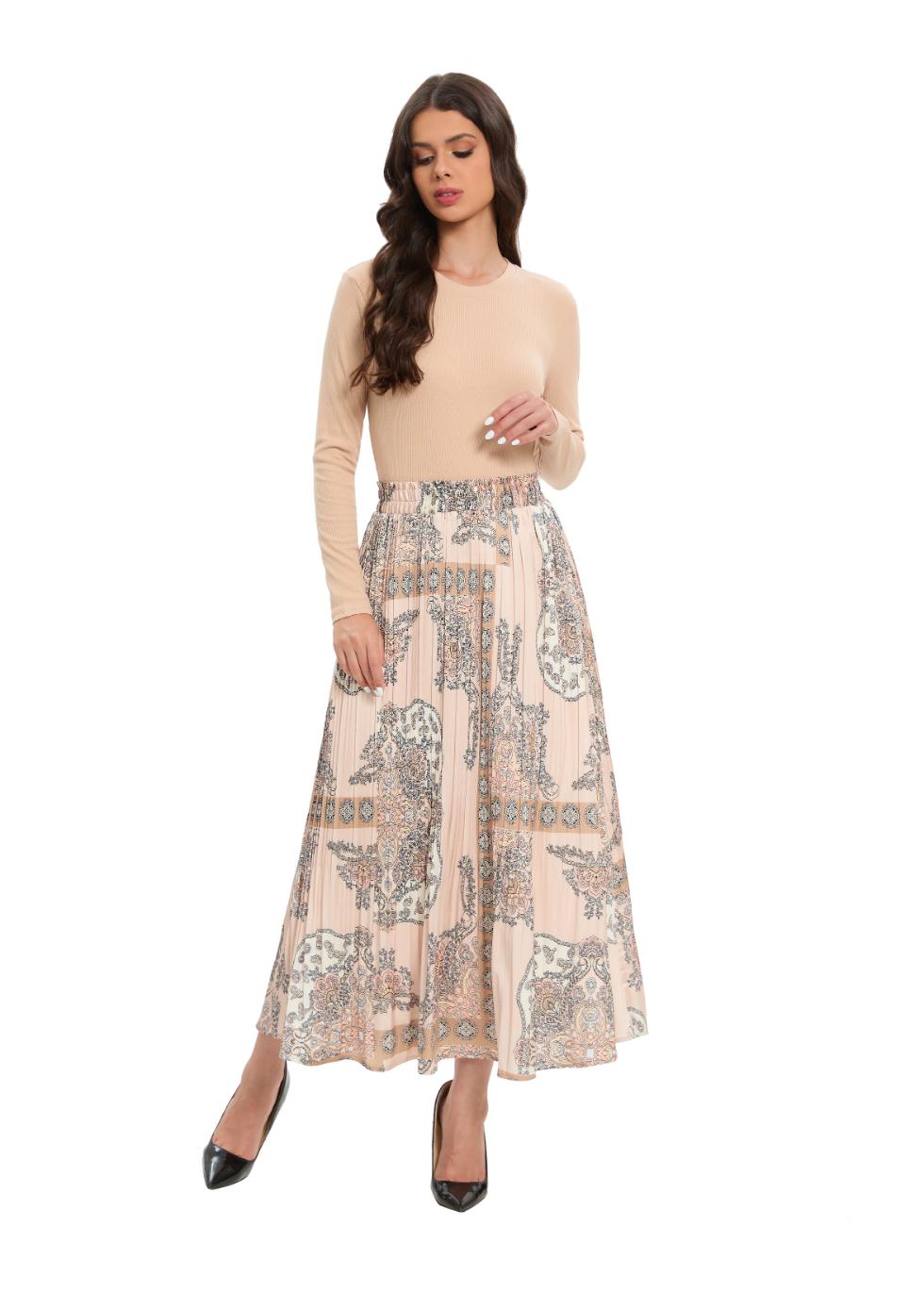 Classic Tapestry Pleated Skirt