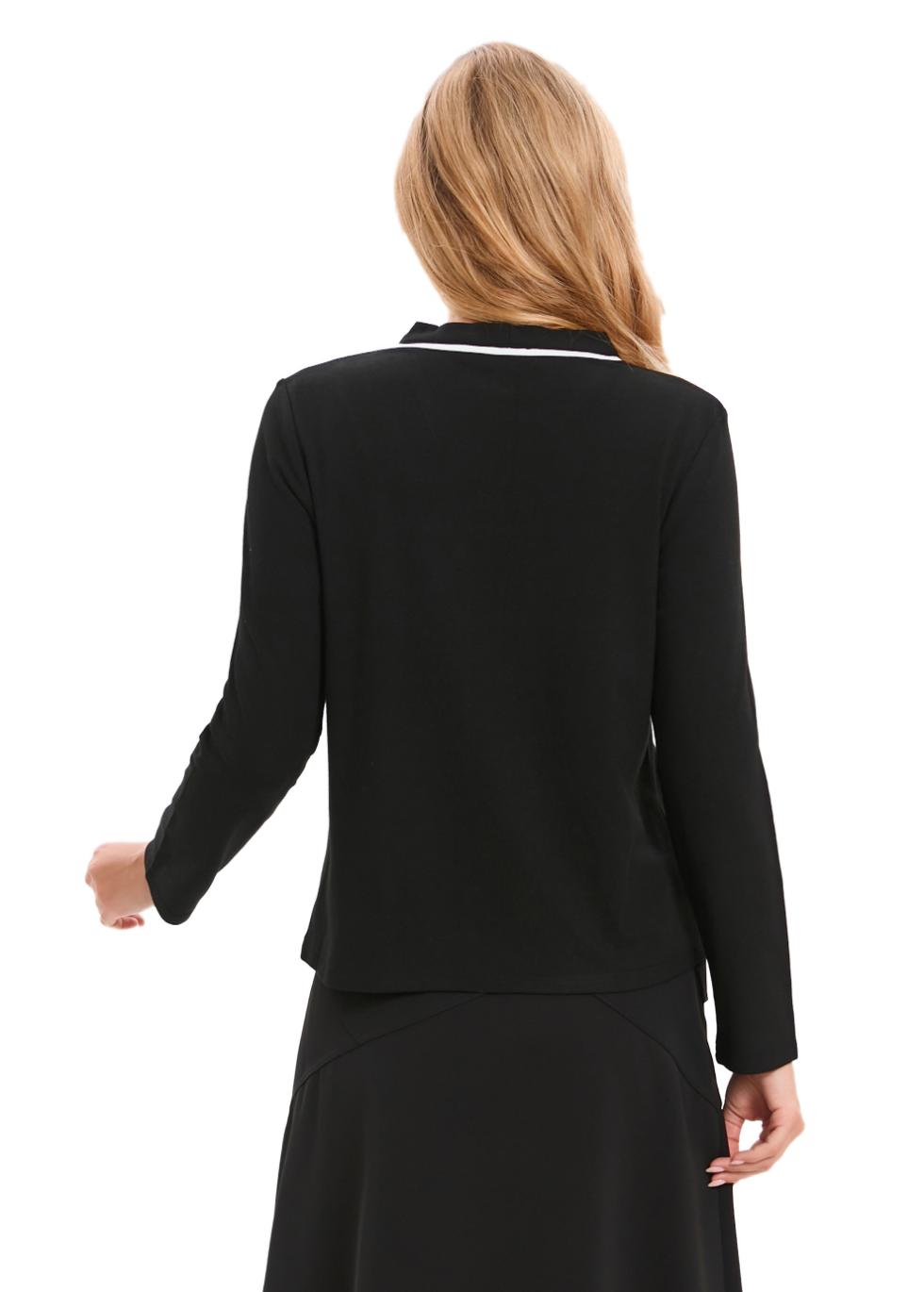 Jersey Cardigan with White Piping - MissFinchNYC