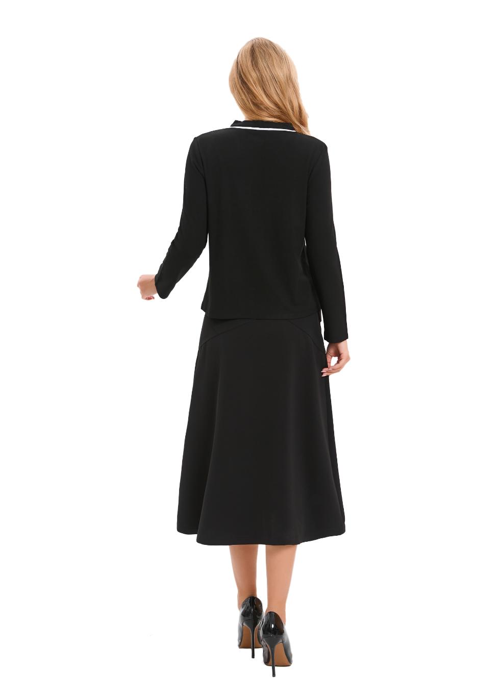 Jersey Cardigan with White Piping - MissFinchNYC