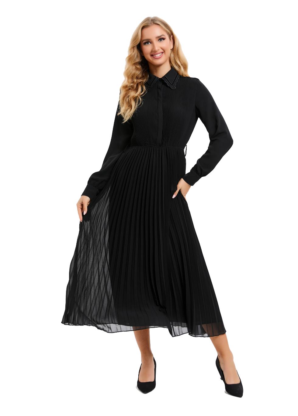 Nightbloom Pleated Midi Dress - MissFinchNYC