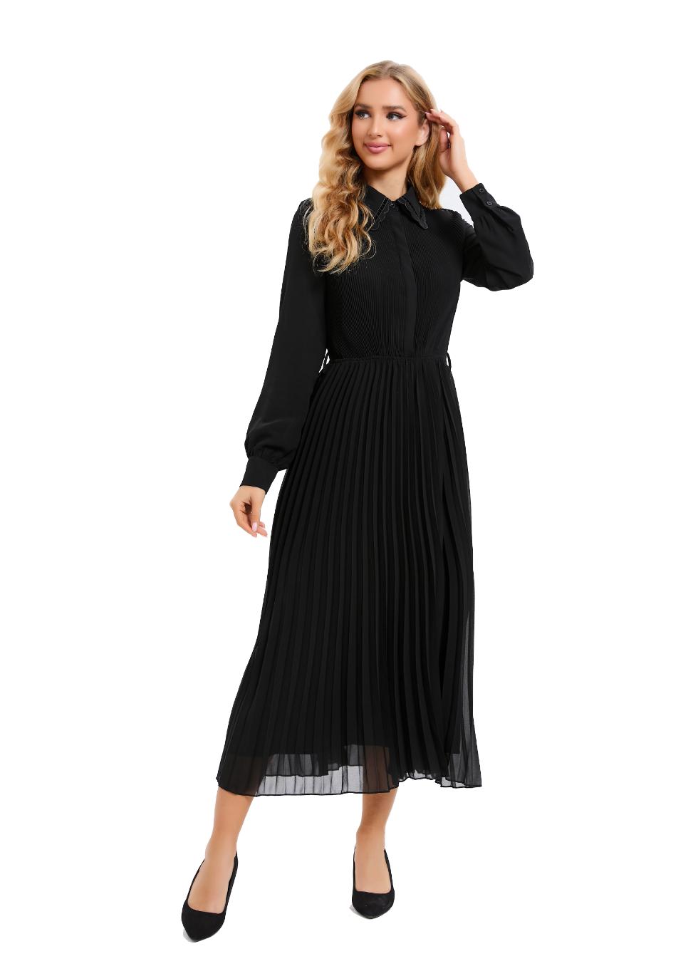 Nightbloom Pleated Midi Dress - MissFinchNYC
