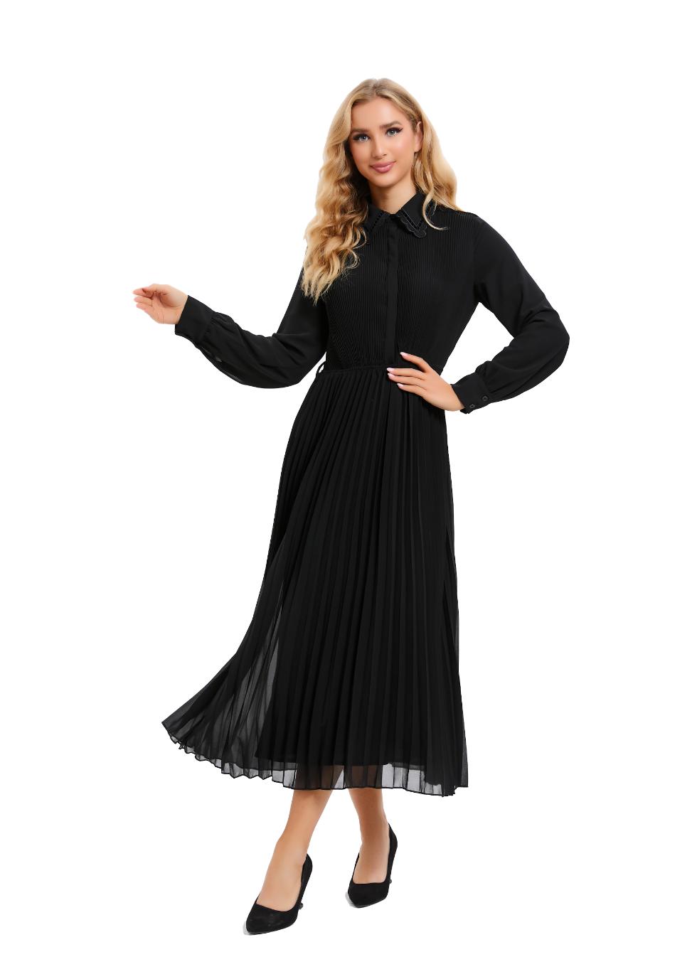 Nightbloom Pleated Midi Dress - MissFinchNYC