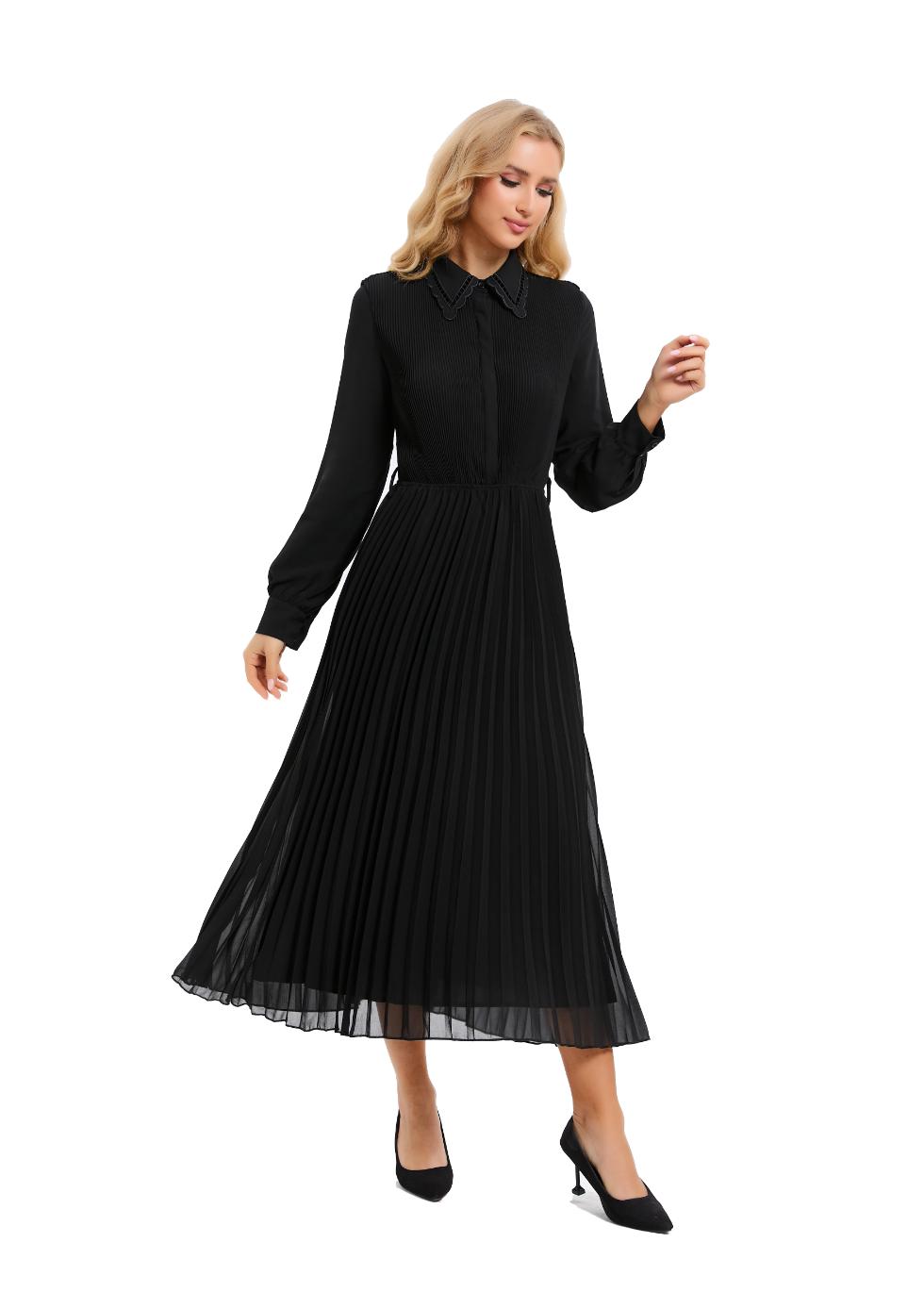 Nightbloom Pleated Midi Dress - MissFinchNYC