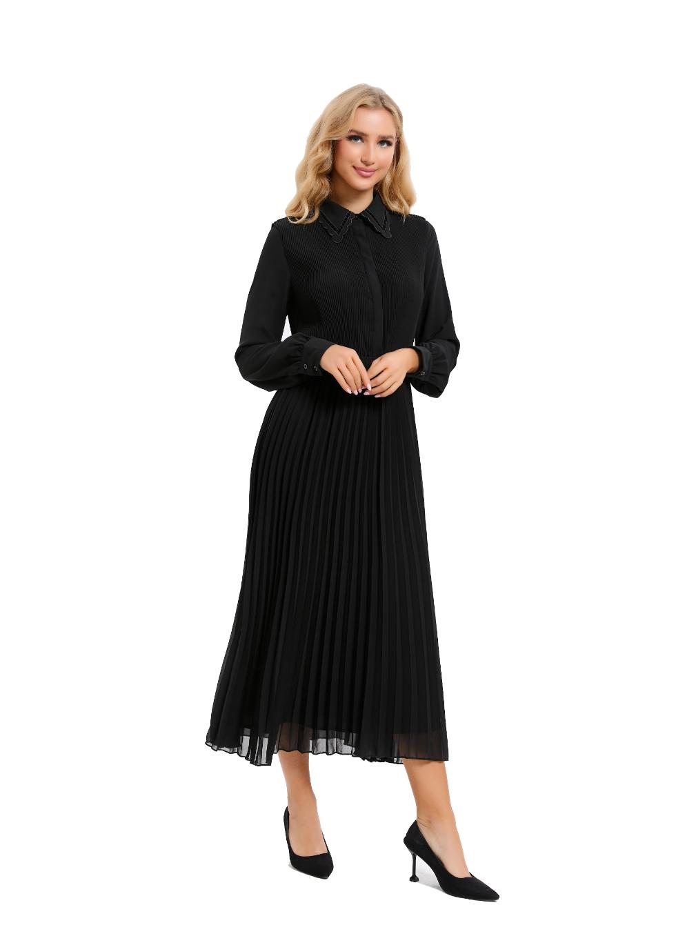 Nightbloom Pleated Midi Dress - MissFinchNYC