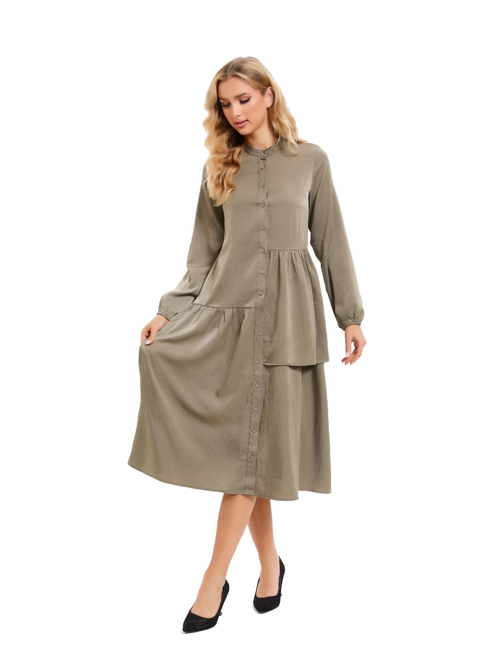 Olive Serenity Midi Dress - MissFinchNYC