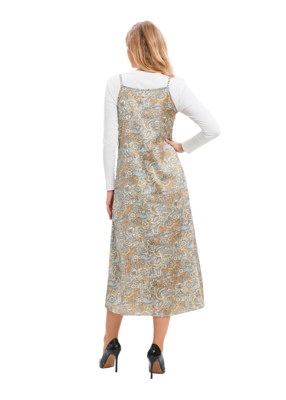 Beige Slip Dress - MissFinchNYC