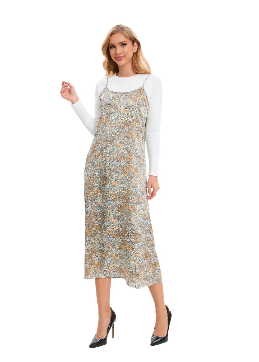 Beige Slip Dress - MissFinchNYC