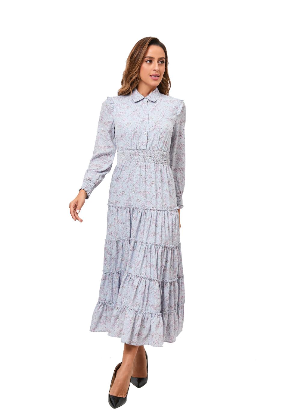 Lavender Dream Tiered Ruffle Midi Dress - MissFinchNYC