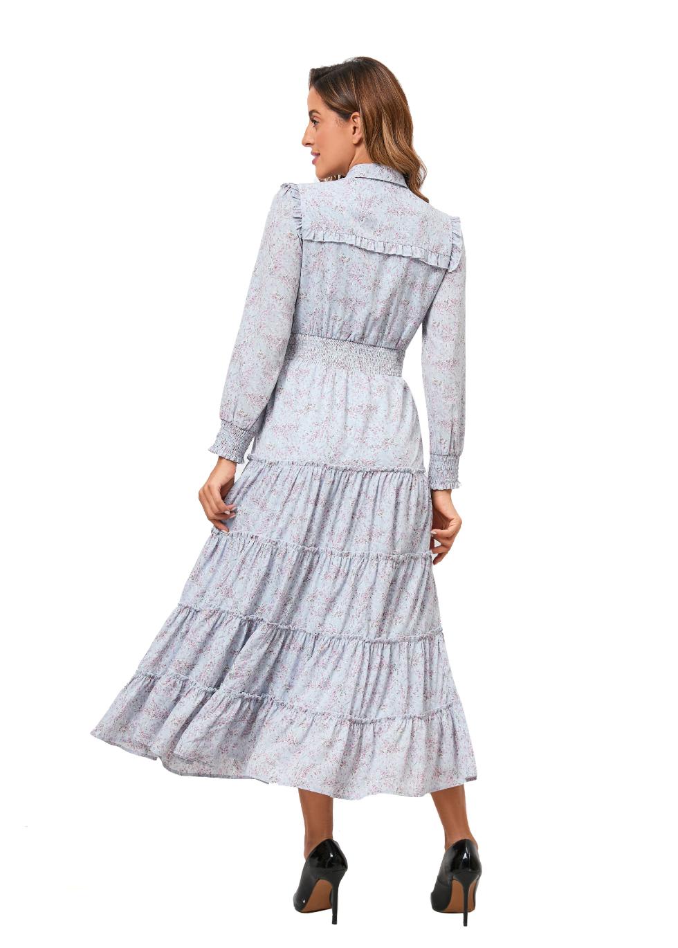 Lavender Dream Tiered Ruffle Midi Dress - MissFinchNYC