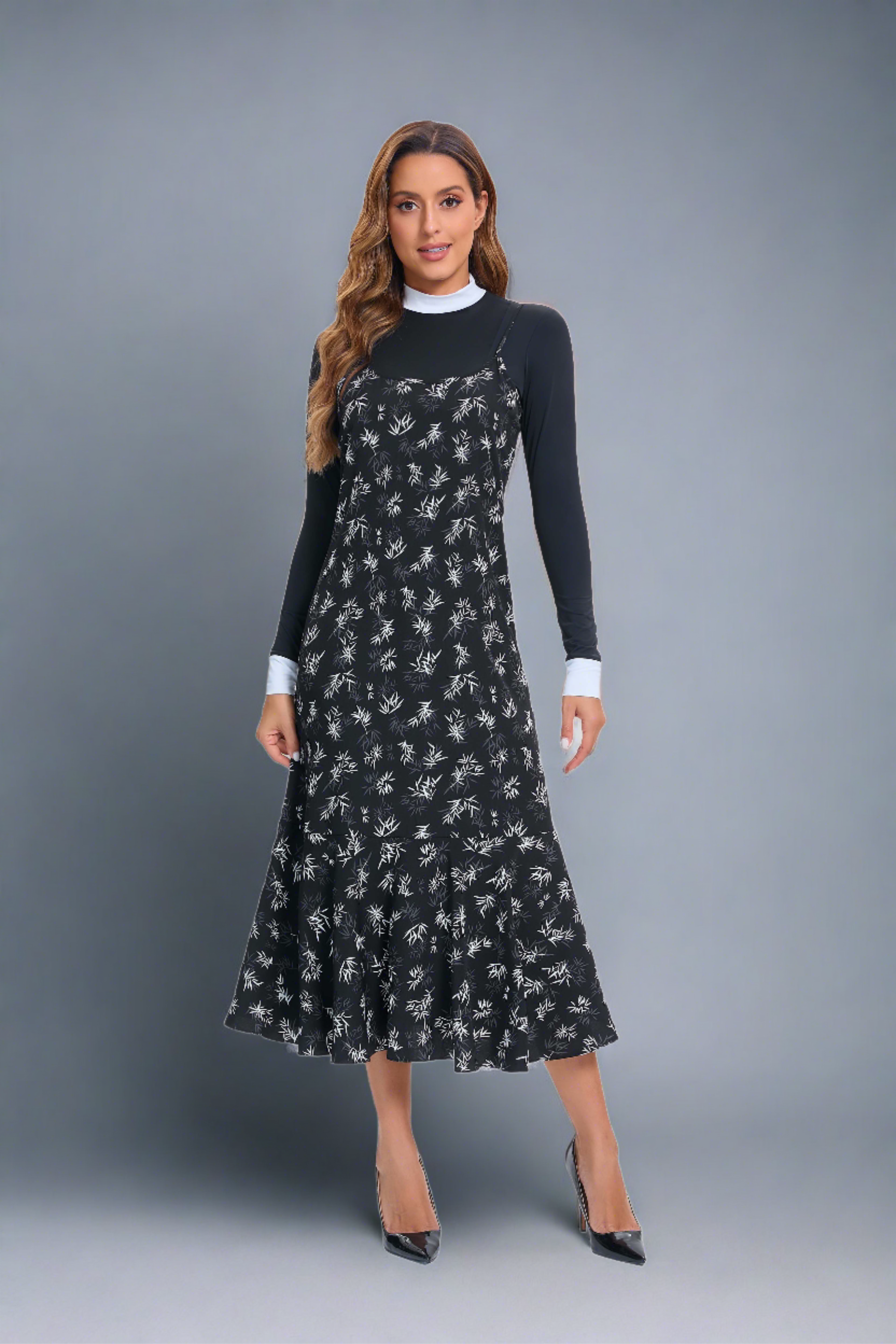 Midnight Floral Slip (Dress Only) - MissFinchNYC