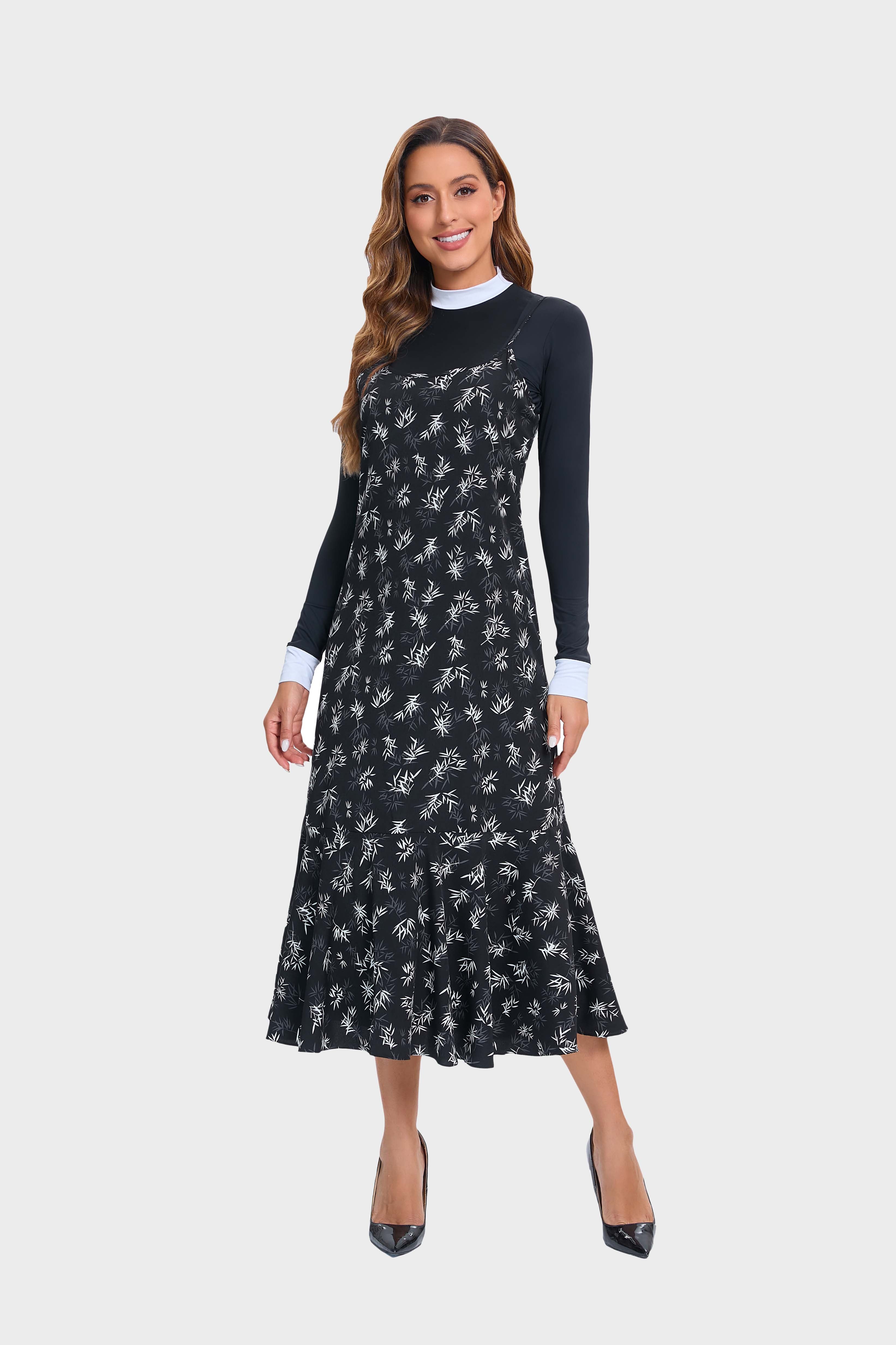 Midnight Floral Slip (Dress Only) - MissFinchNYC