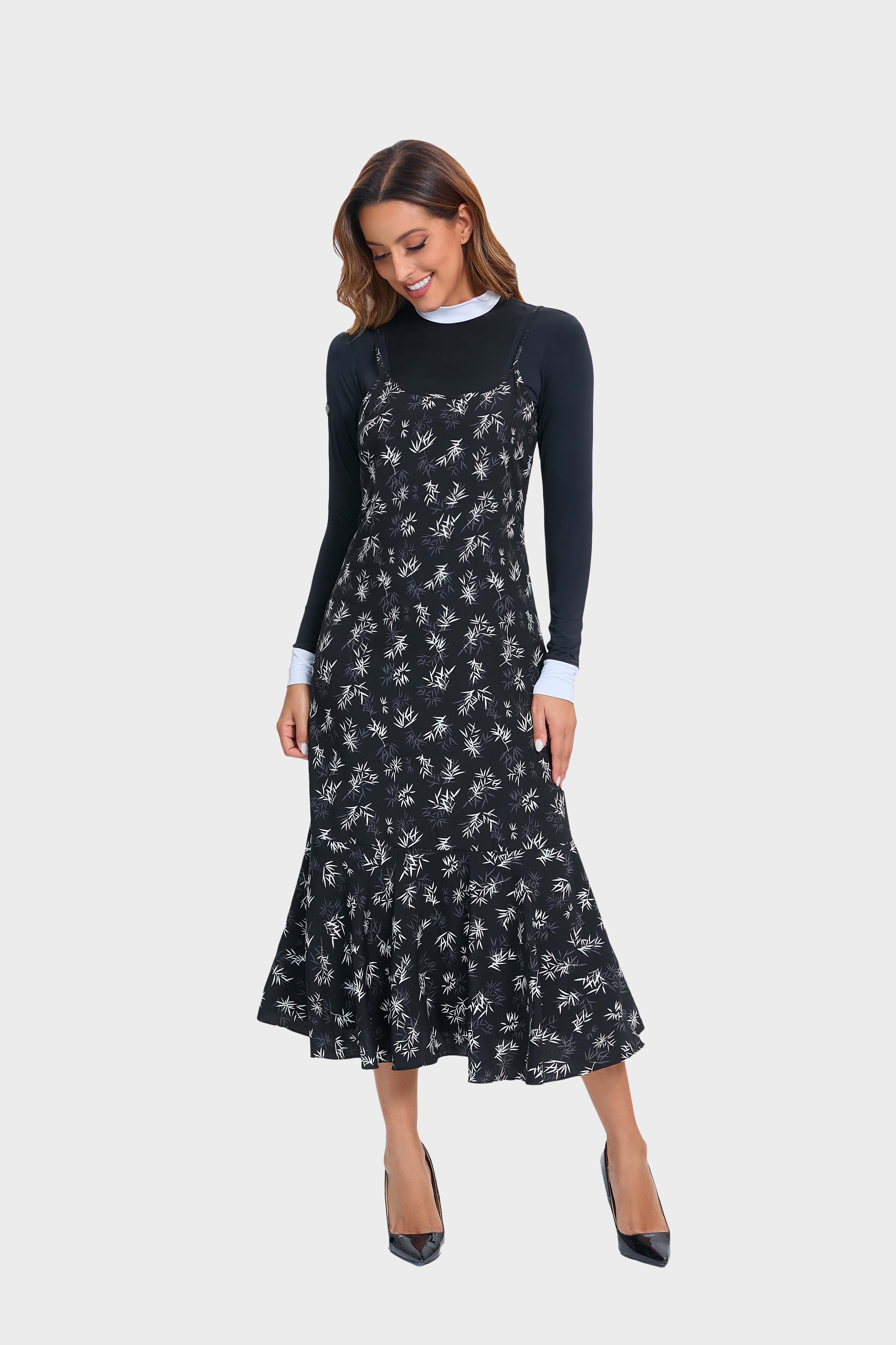 Midnight Floral Slip (Dress Only) - MissFinchNYC