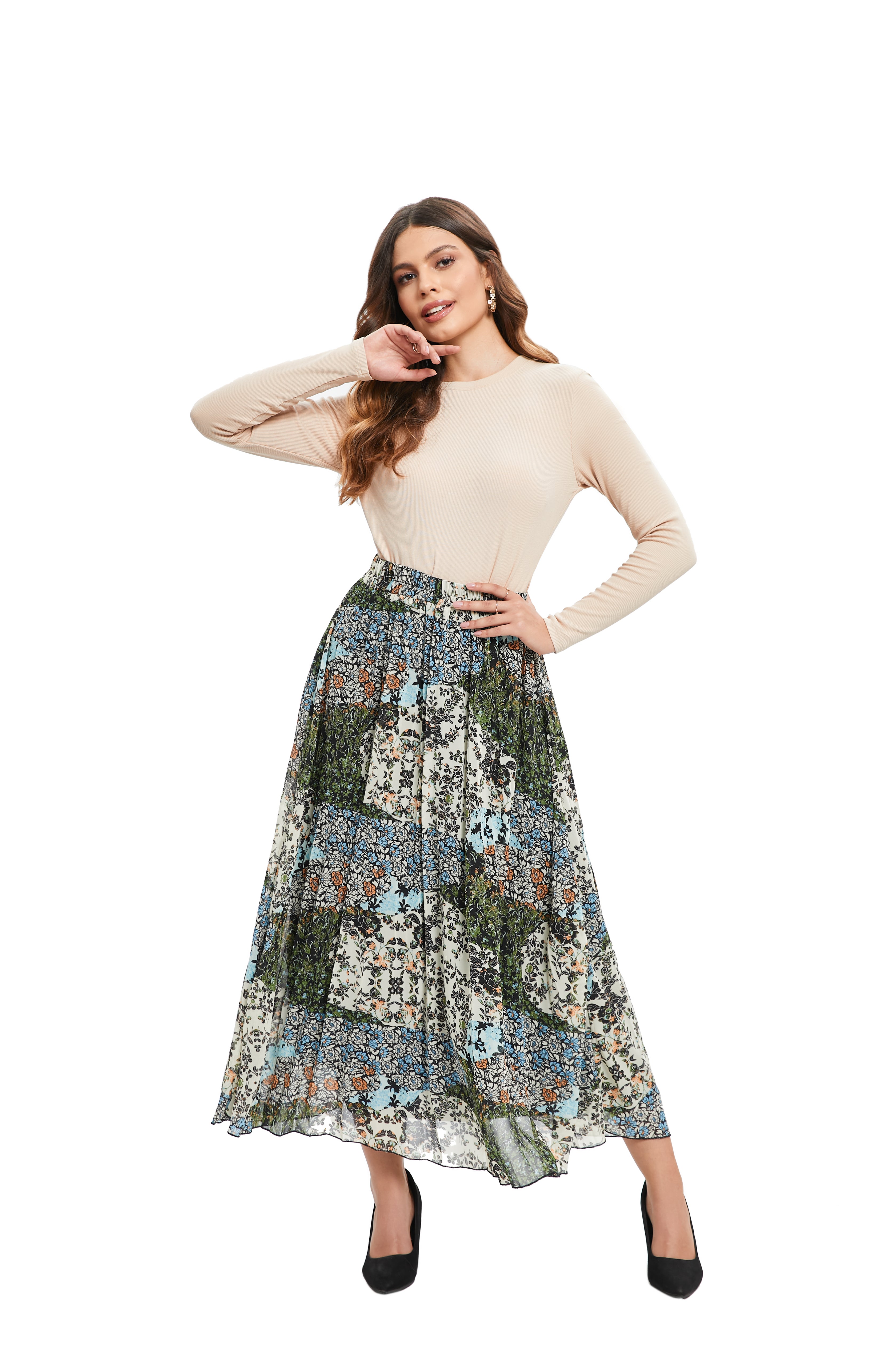 Verdant Spring A-Line Skirt - MissFinchNYC