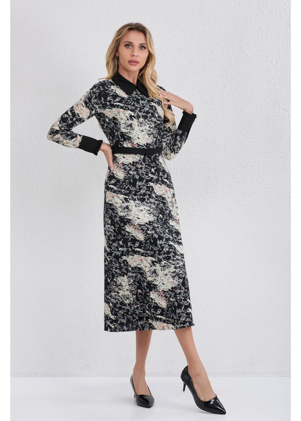 floral flowy midi dress Stine Goya Flowy Short Sleeve Midi Dress Melting Flowers