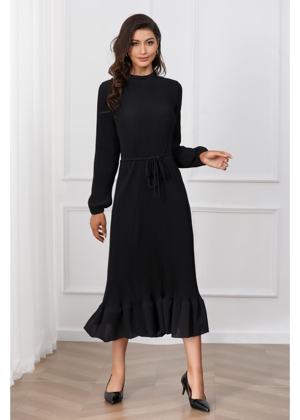 Midnight Grace Midi Dress - MissFinchNYC