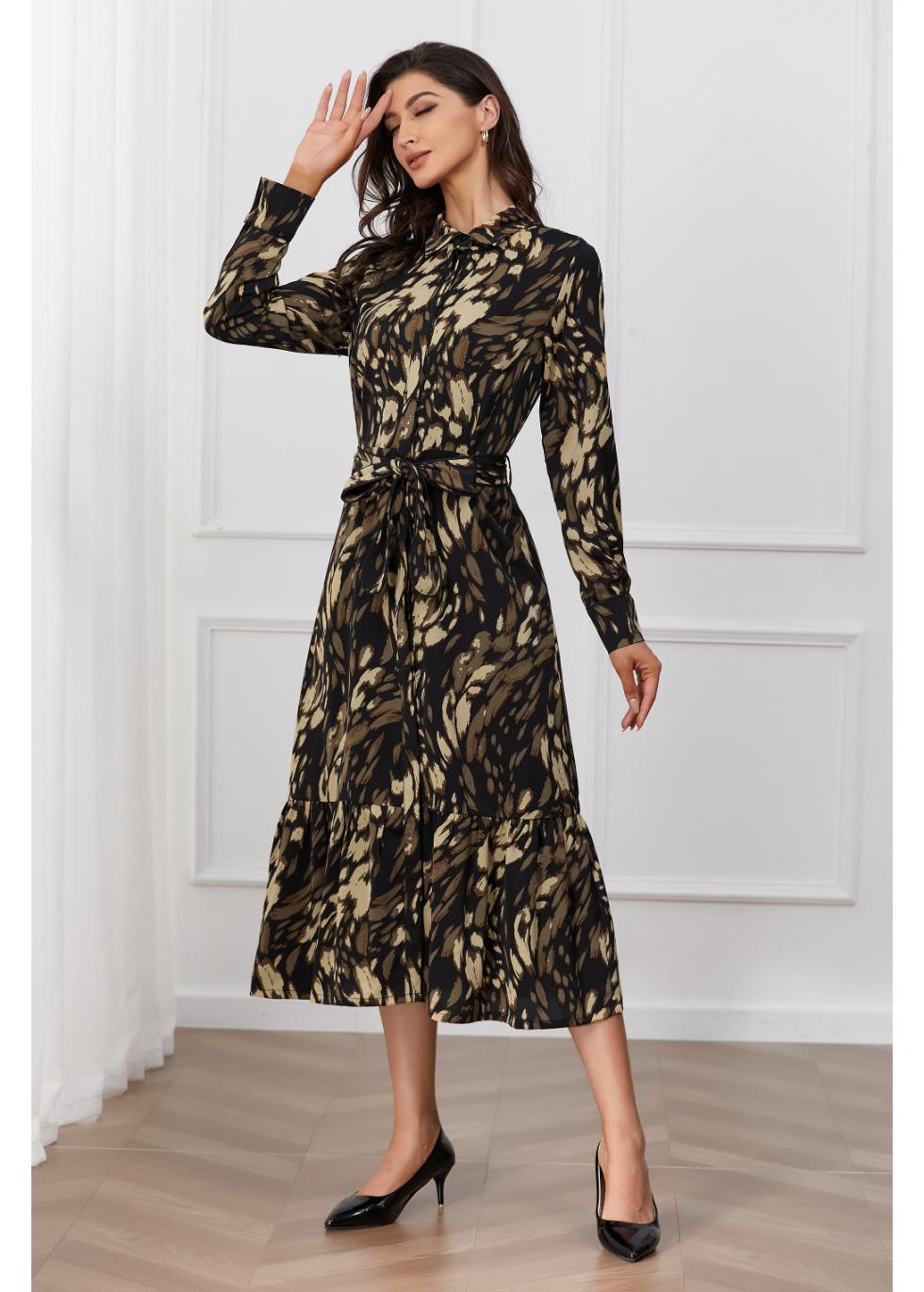 Golden Whisper Midi Dress - MissFinchNYC