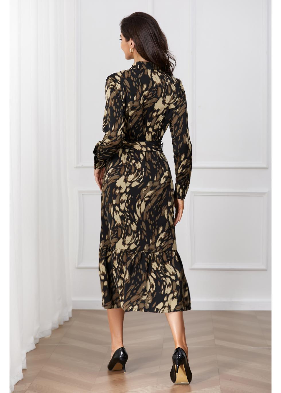 Golden Whisper Midi Dress - MissFinchNYC