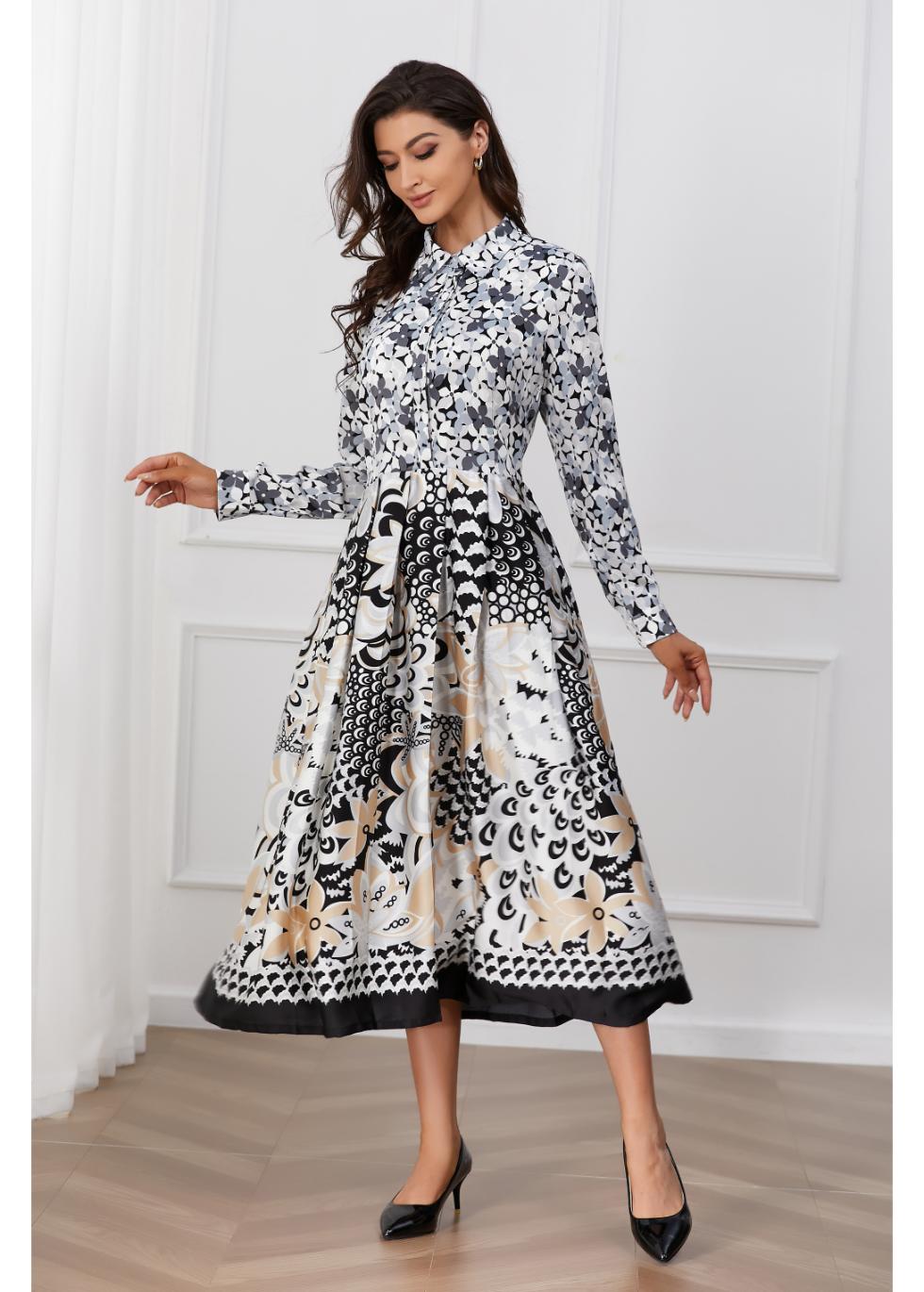 Monochrome Melody Midi Dress Monochrome Melody Midi Dress