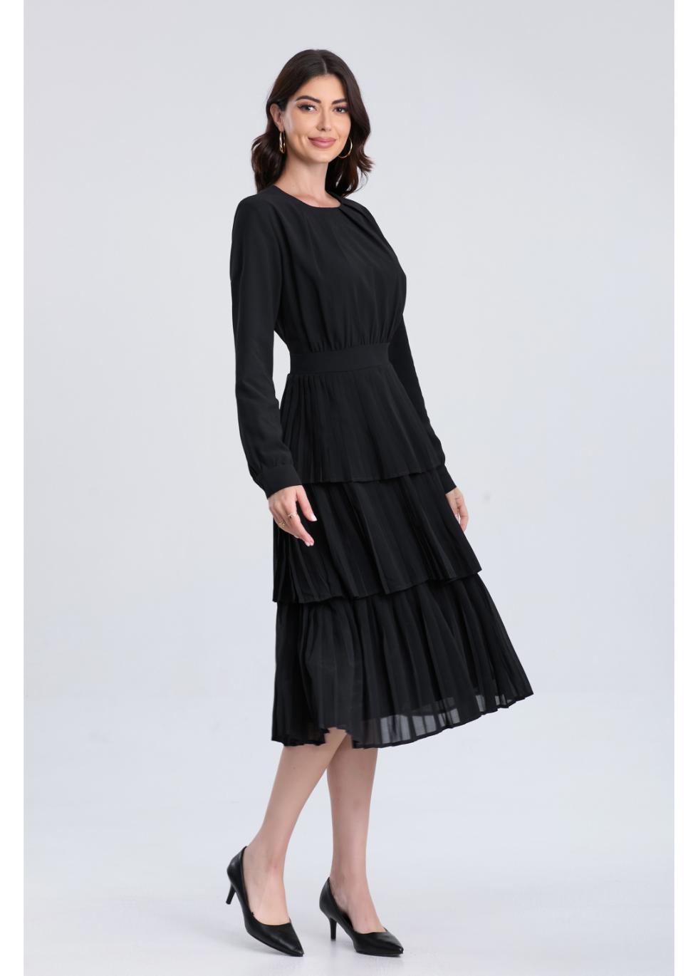 Layered Midnight Midi Dress - MissFinchNYC