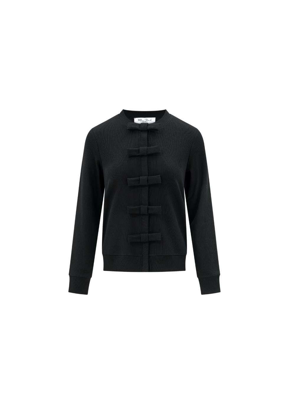 Black Ribbon Cardigan - MissFinchNYC