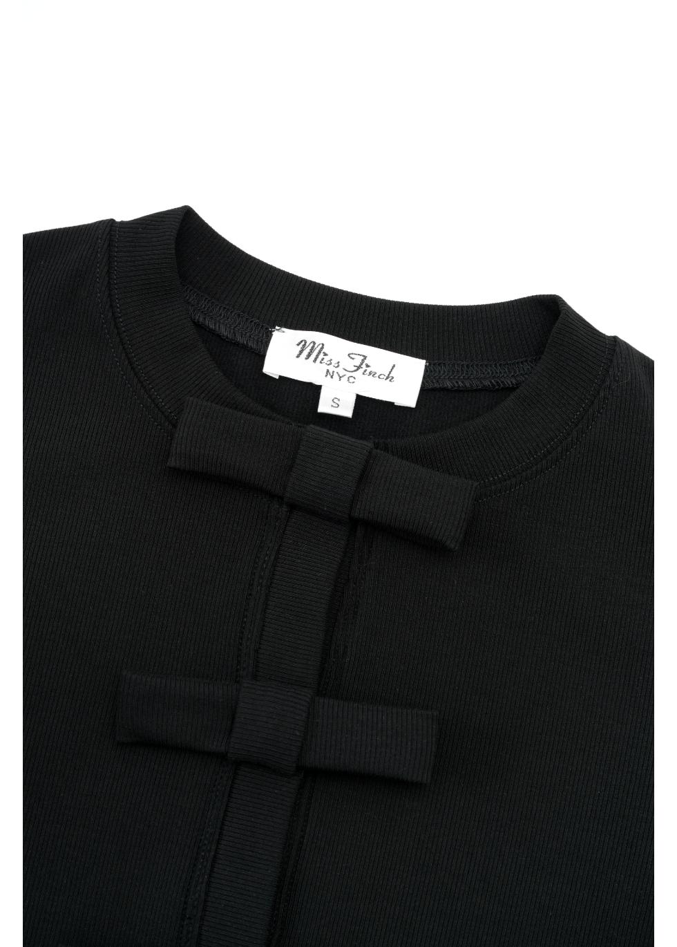 Black Ribbon Cardigan - MissFinchNYC