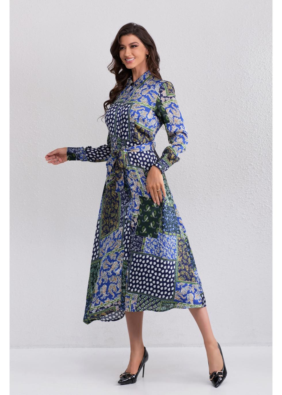 Regal Mosaic Midi Dress - MissFinchNYC