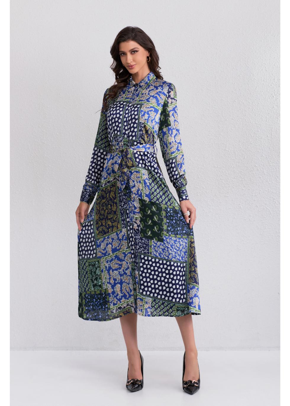 Regal Mosaic Midi Dress - MissFinchNYC