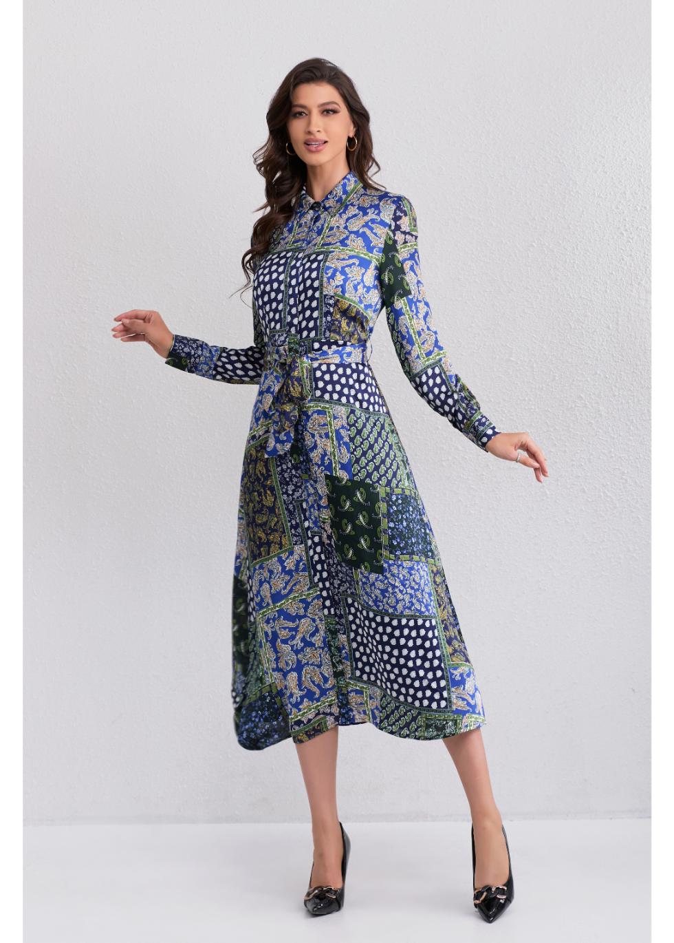 Regal Mosaic Midi Dress - MissFinchNYC