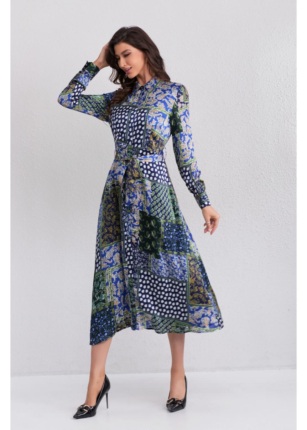Regal Mosaic Midi Dress - MissFinchNYC