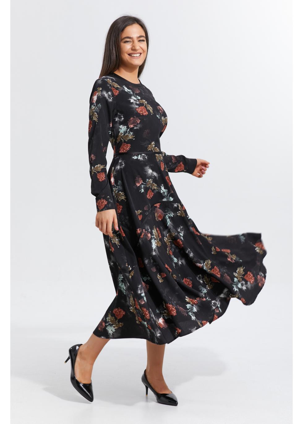 chinese dress ladies Autumn Rose Midi Dress Xs