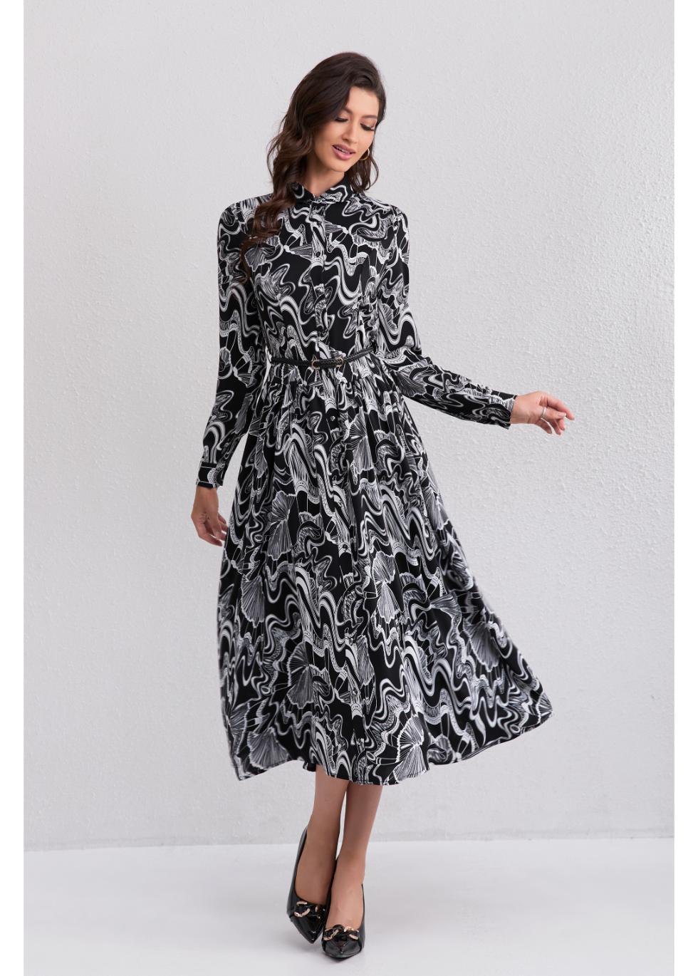 Eclipse Swirl Midi Dress - MissFinchNYC
