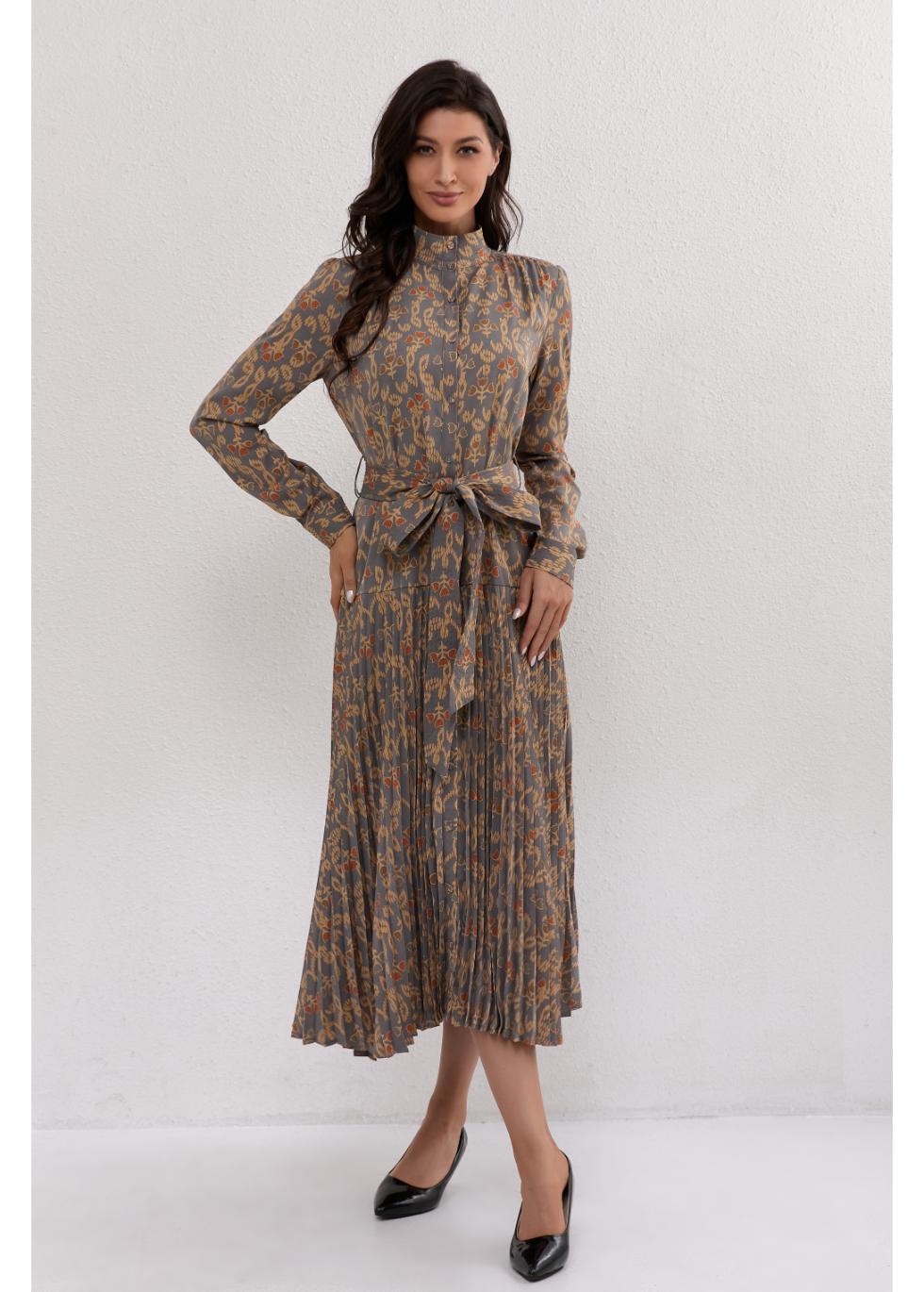 Golden Hour Pleated Midi Dress L Golden Hour Pleated Midi Dress L