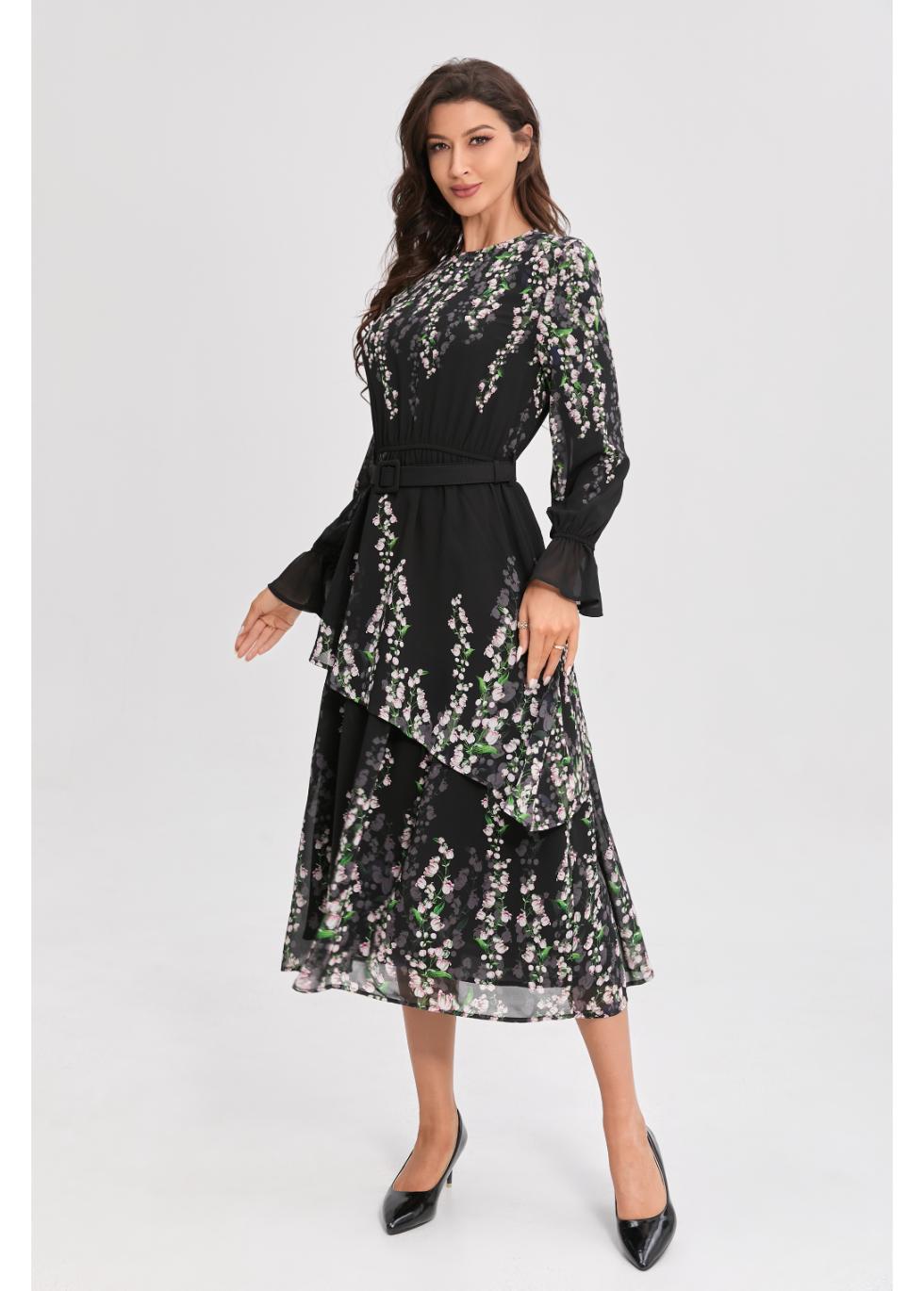 Cherry Blossom Tiered Dress - MissFinchNYC