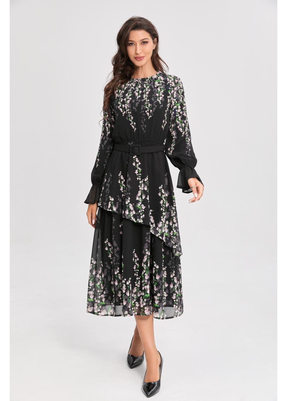 Cherry Blossom Tiered Dress - MissFinchNYC