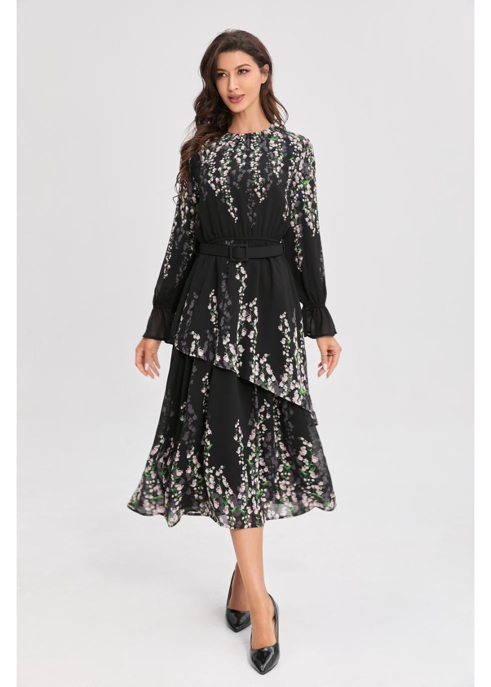 Cherry Blossom Tiered Dress - MissFinchNYC